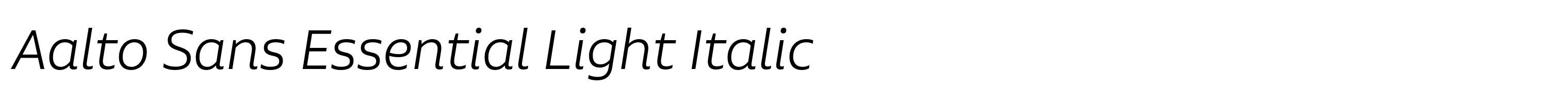 Aalto Sans Essential Light Italic